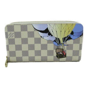 Louis Vuitton Illustre Zippy Wallet Canvas Damier Azur Ivory White